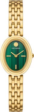 Tory Burch The Oval Malachite Bracelet Watch, 22mm x 28mm