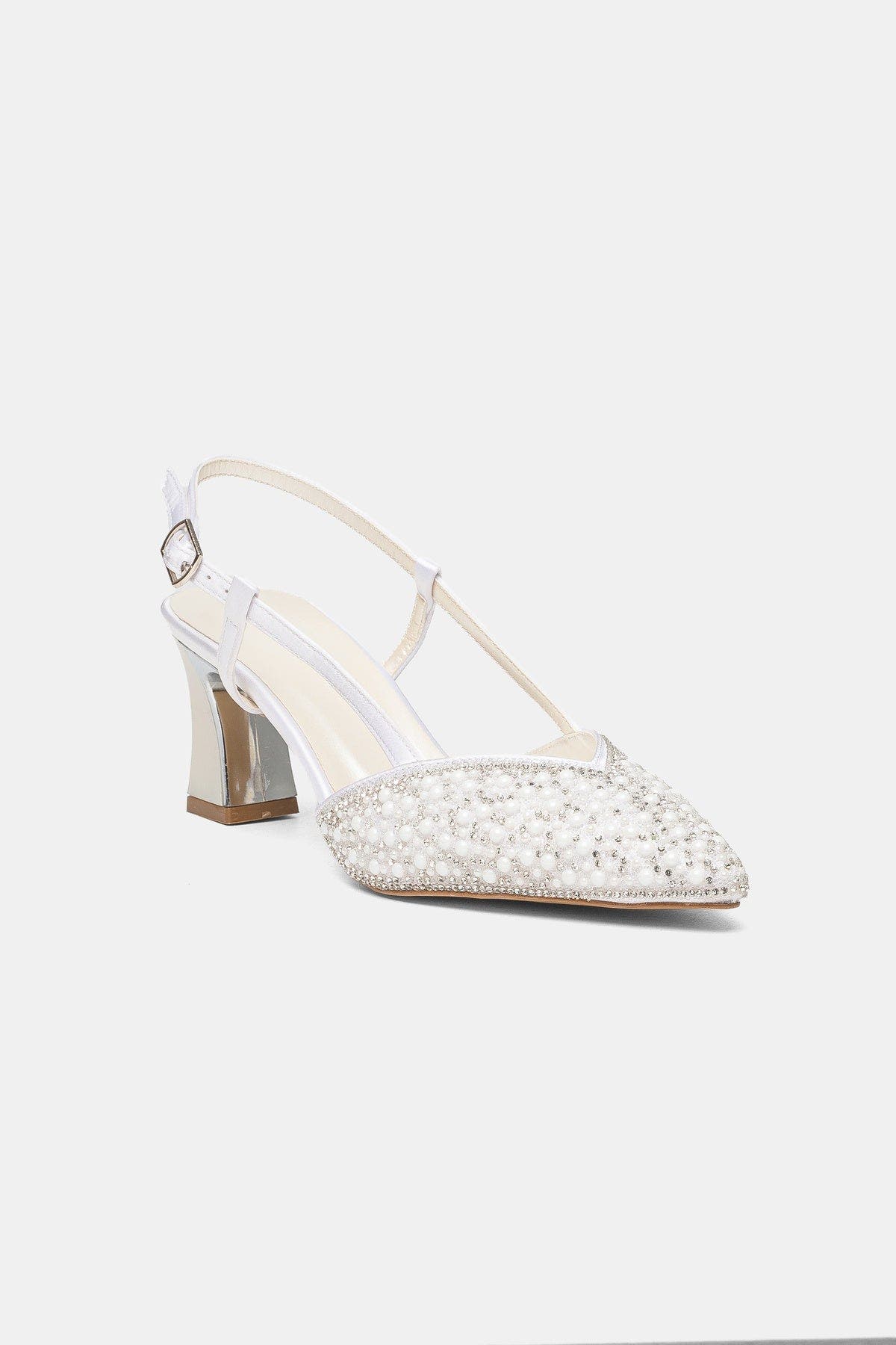 Kristen Pearl Embellished Block Heel Pump, Main, color, Pearl