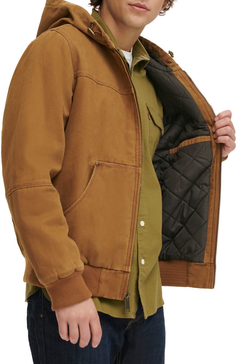 Levi's<sup>®</sup> Workwear Hooded Bomber, Alternate, color, Brown