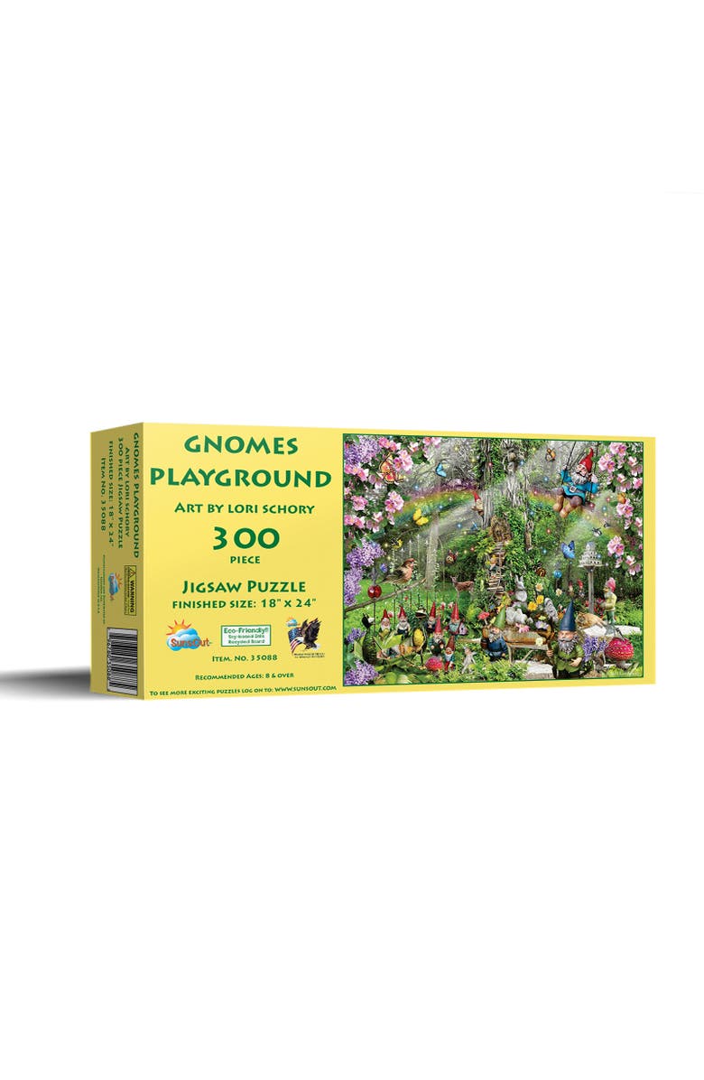 Sunsout Gnomes Playground 300 piece Jigsaw Puzzle for Adults, Main, color, Multicolor