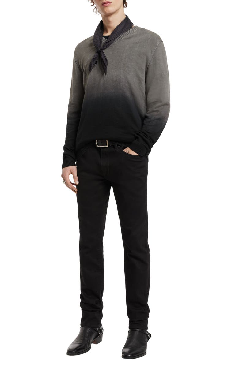 John Varvatos Kane Ombré V-Neck Cotton Slub Sweater, Alternate, color, 