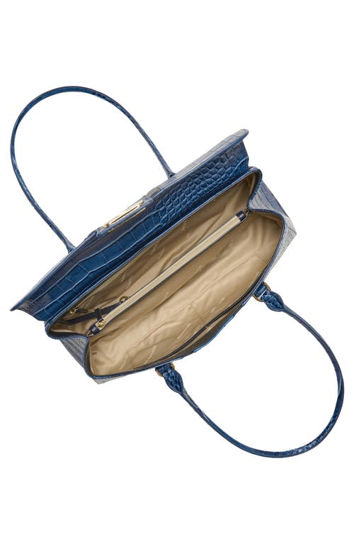 Brahmin Dayan Embossed Leather Shoulder Bag In Blue