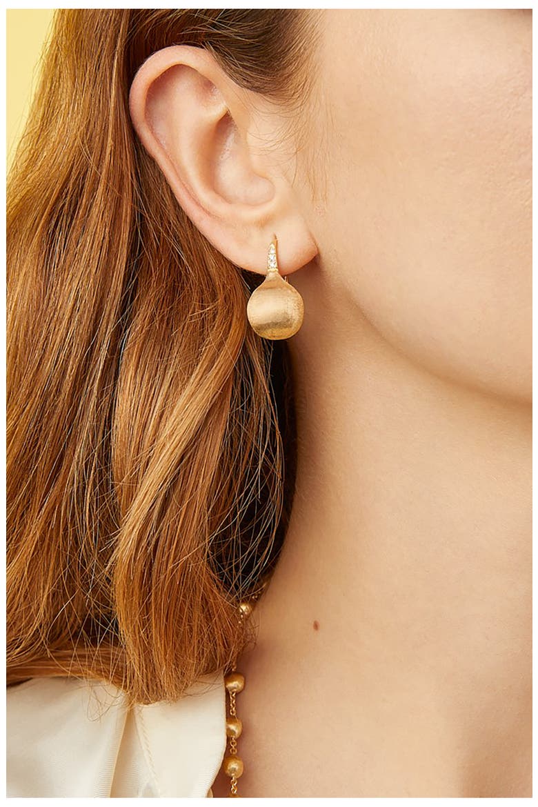 Africa Diamond Drop Earrings, Alternate, color, YELLOW GOLD