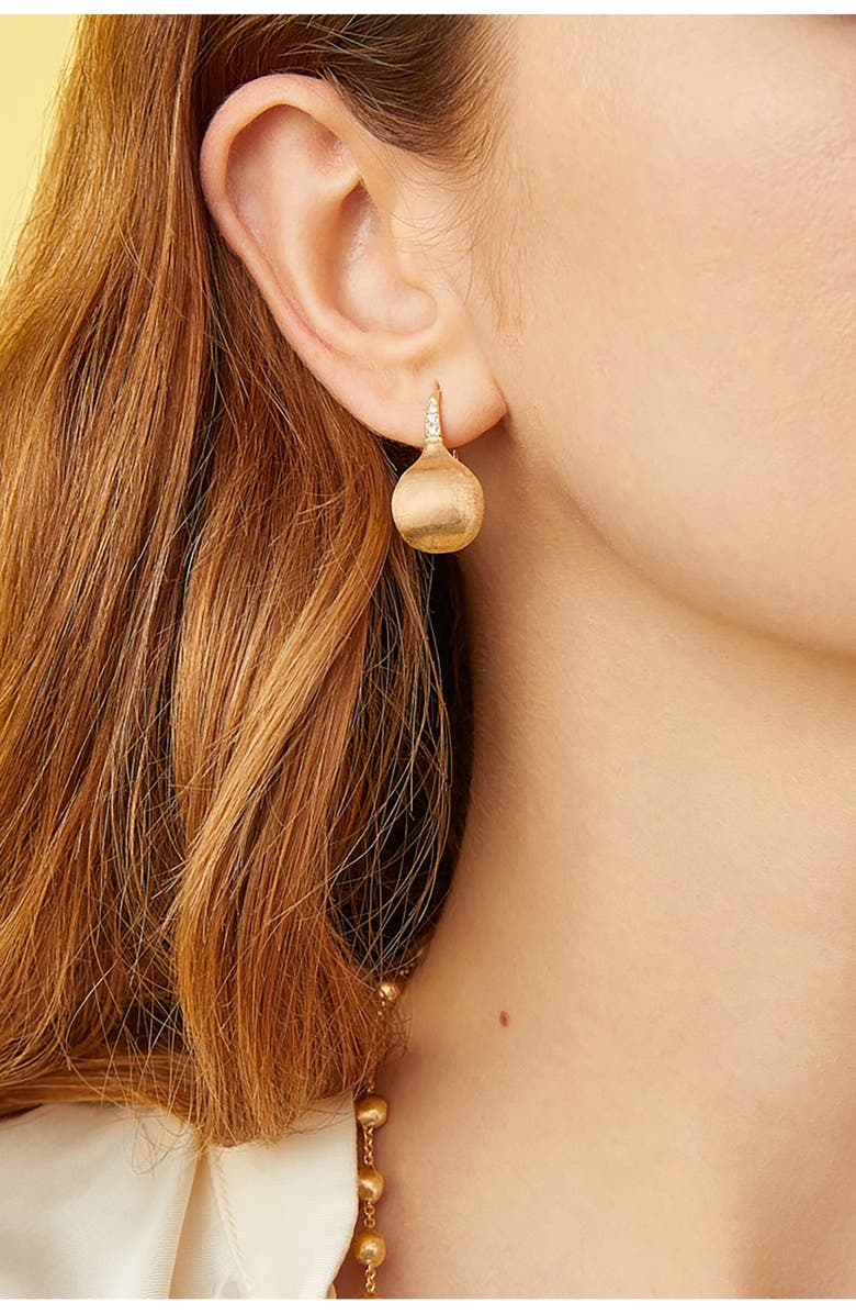 Marco Bicego Africa Diamond Drop Earrings, Alternate, color, Yellow Gold