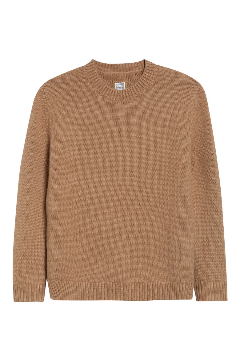 Crewneck Came Hair Sweater, Main, color, CAMEL