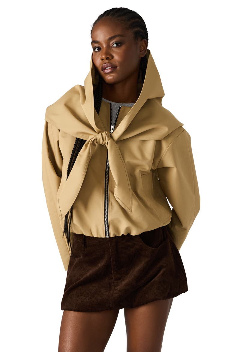 Heidi Cotton Blend Jacket with Removable Hood, Alternate, color, KHAKI