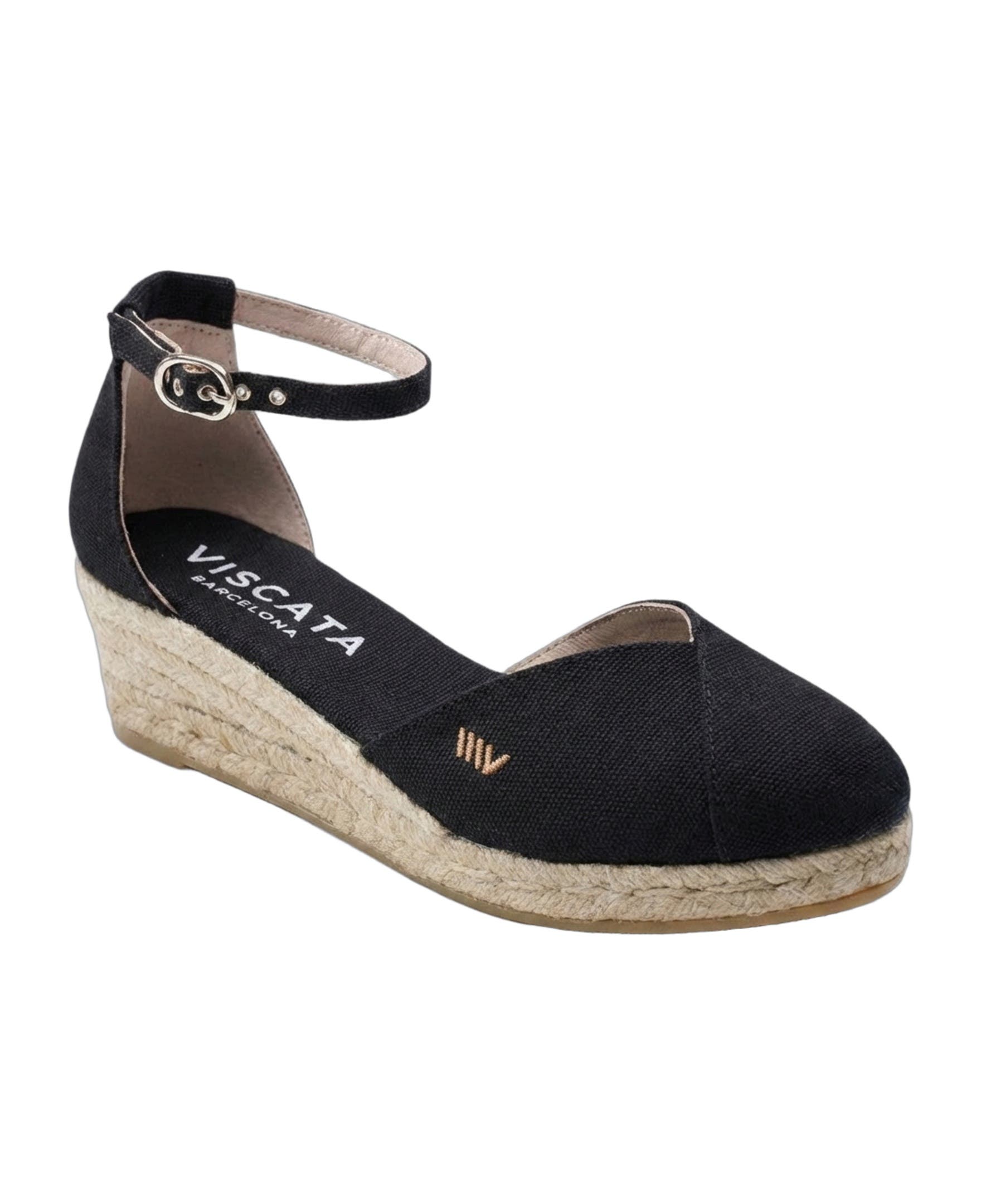 VISCATA Formiga Canvas Espadrille Wedges, Alternate, color, Black