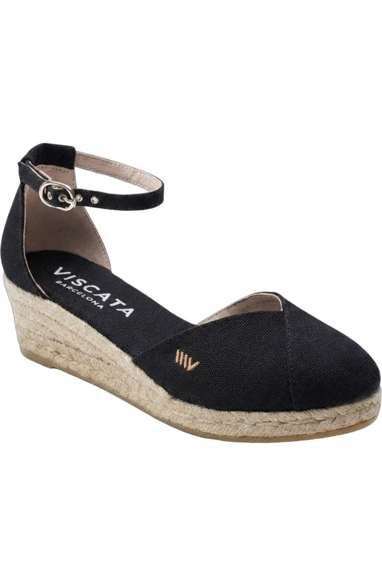 VISCATA Formiga Canvas Espadrille Wedges, Alternate, color, Black