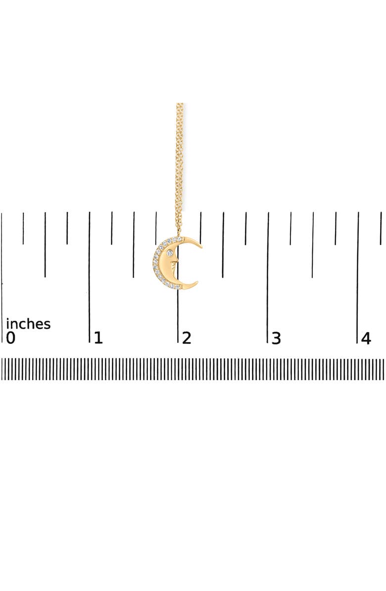 Haus of Brilliance 14K Yellow Gold 1/10 Cttw Diamond Crescent Man on the Moon Pendant Necklace, Alternate, color, Yellow