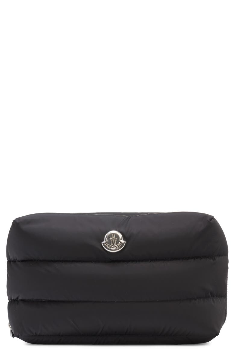Moncler Caradoc Quilted Nylon Cosmetics Case, Main, color, Black