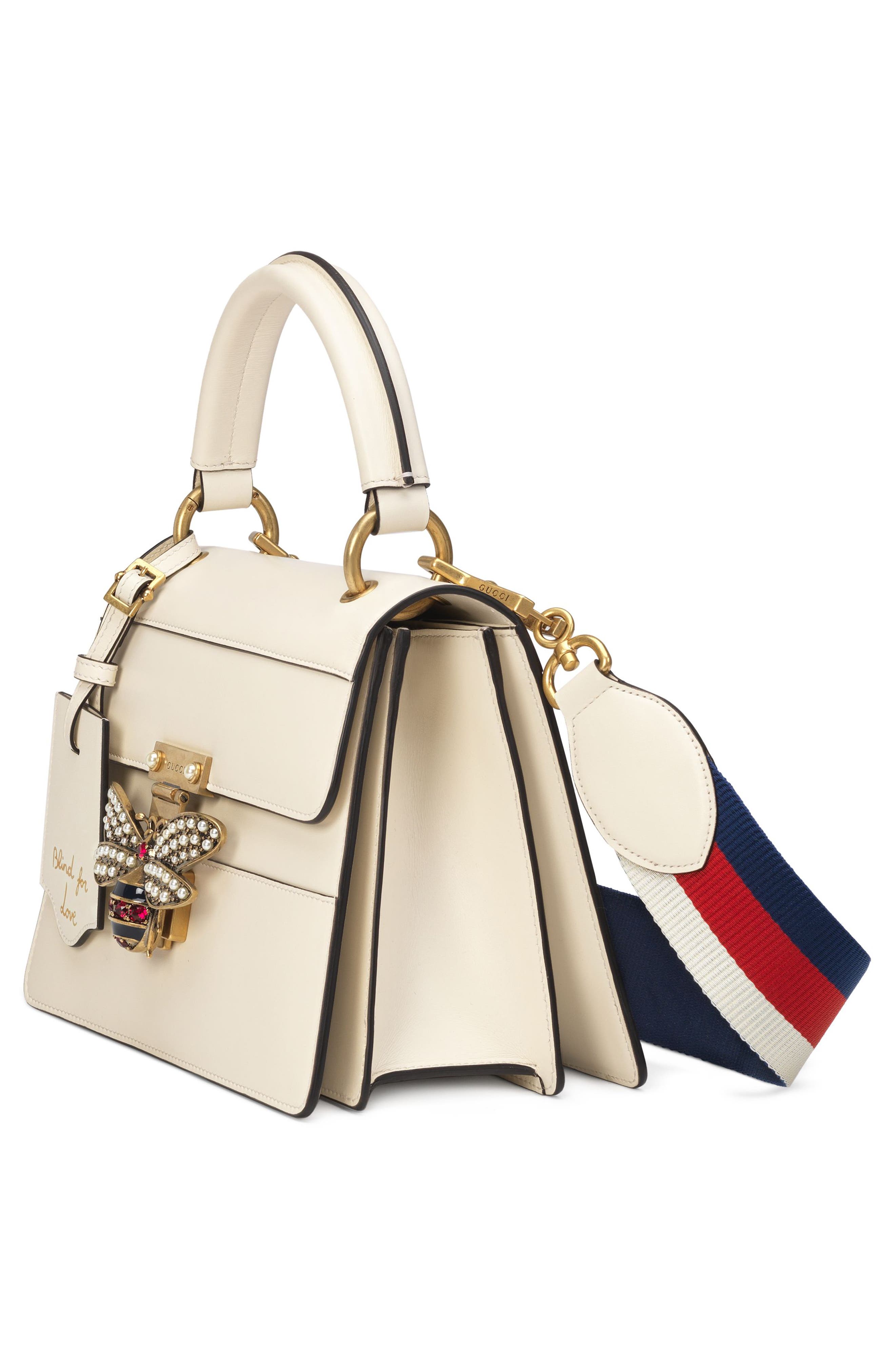 Gucci Queen Margaret Top Handle Leather Satchel, Alternate, color, 