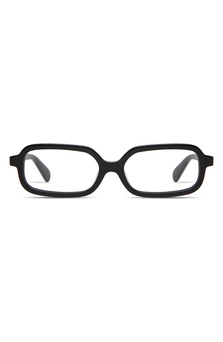 Elisa Johnson Millie Rectangular Optical Glasses, Main, color, Gloss Black