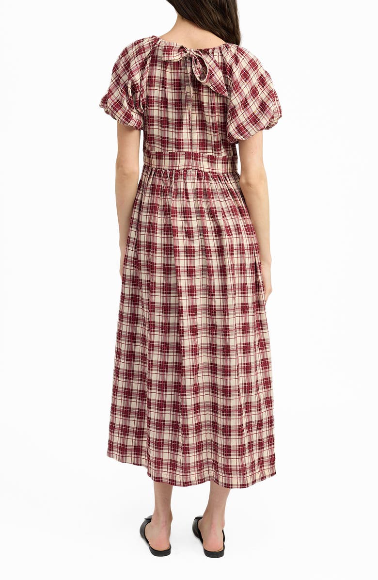 En Saison Colebee Plaid Puff Sleeve Maxi Dress, Alternate, color, 