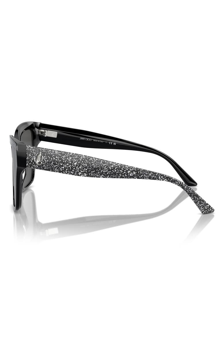 Jimmy Choo 55mm Pillow Sunglasses, Alternate, color, Black / Glitter / Dark Grey