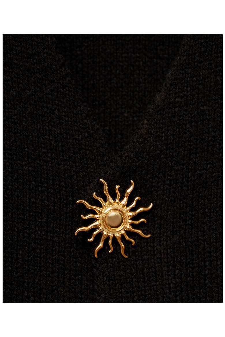 Mixed Button Cardigan, Alternate, color, BLACK