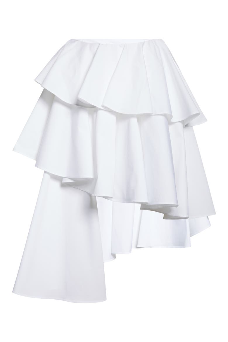 Cotton Spiral Skirt, Alternate, color, BLANC