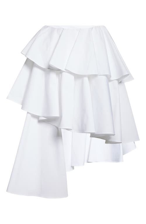 Alaïa Cotton Spiral Skirt In Blanc