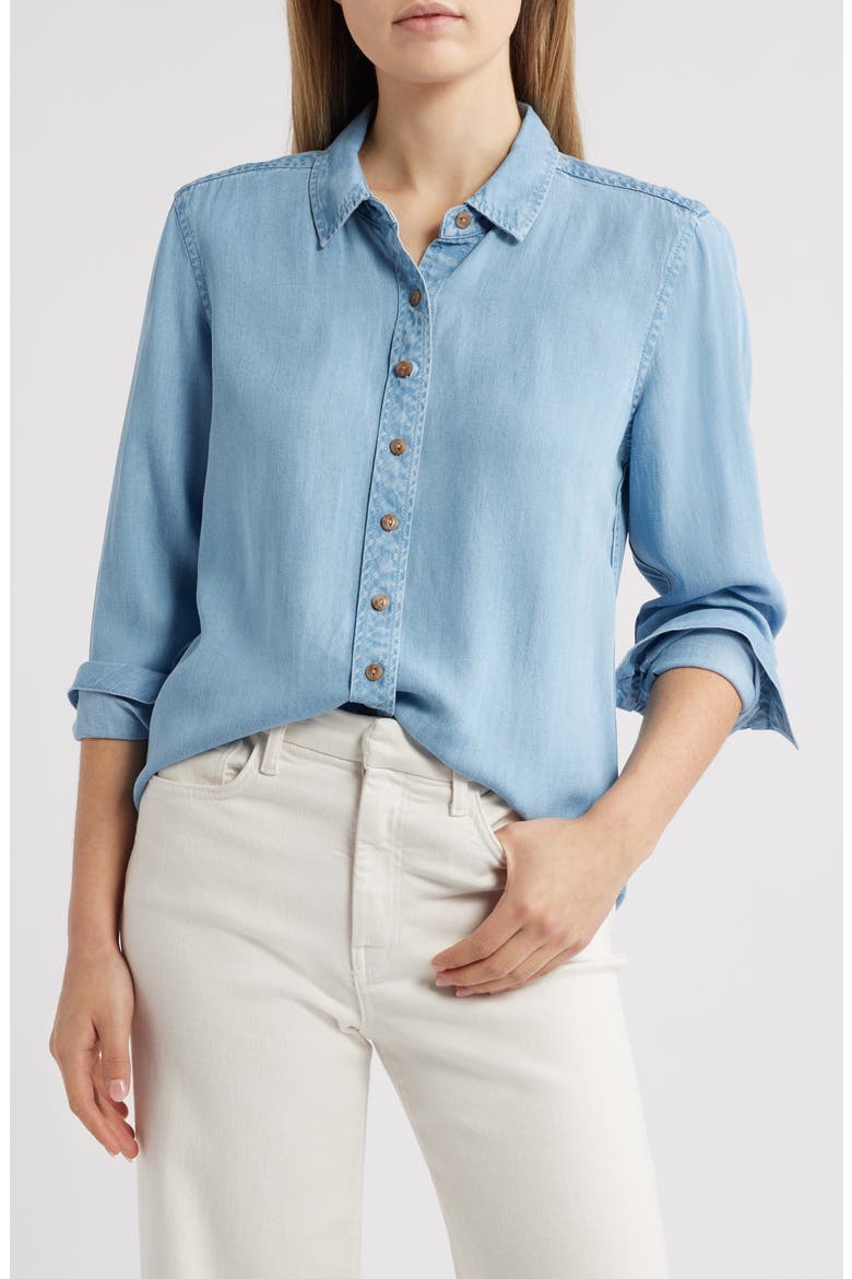 Olei Chambray Button-Up Shirt, Main, color, LT INDIGO WASH