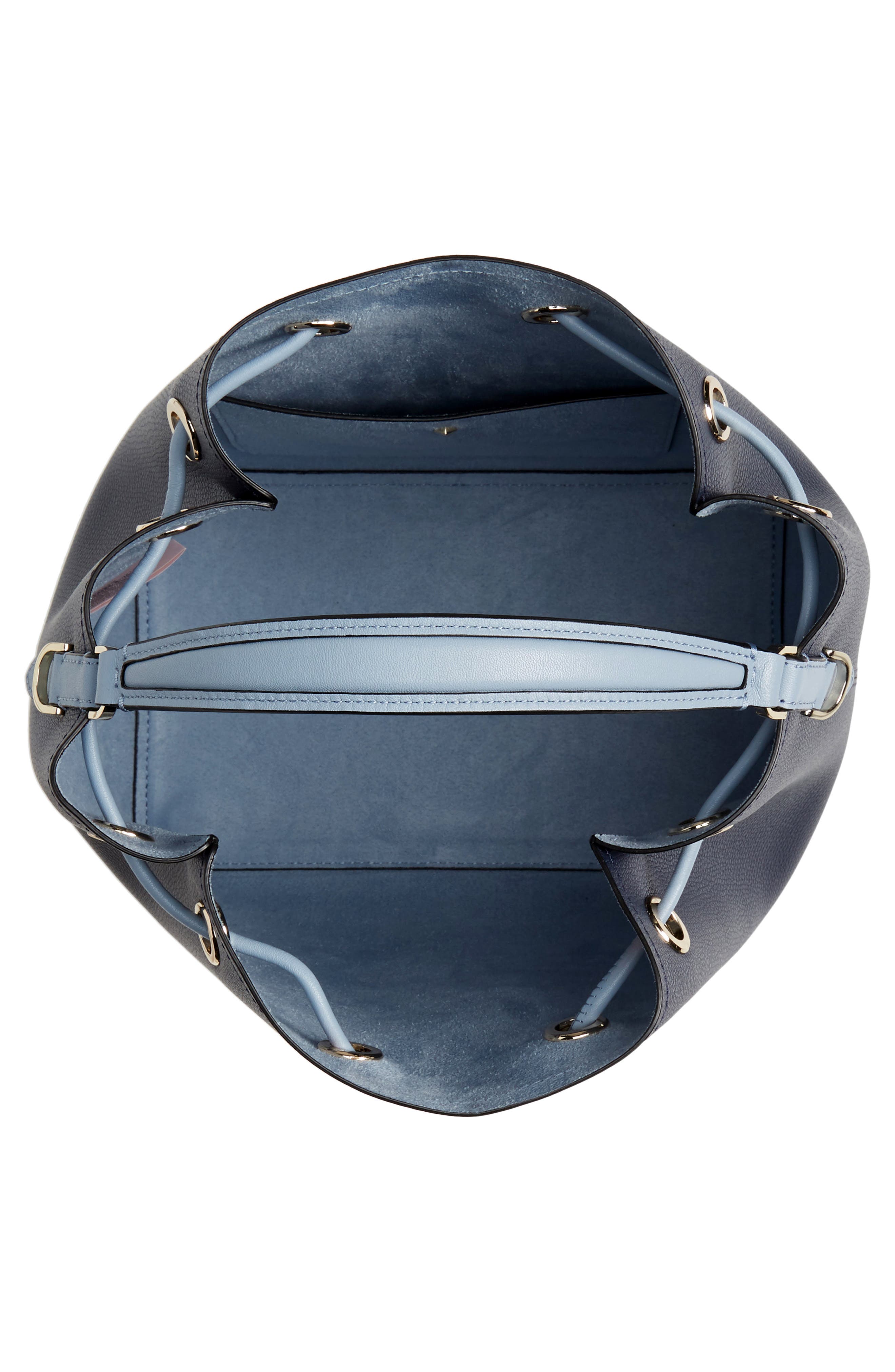 medium vivian leather bucket bag, Alternate, color, BLAZER BLUE