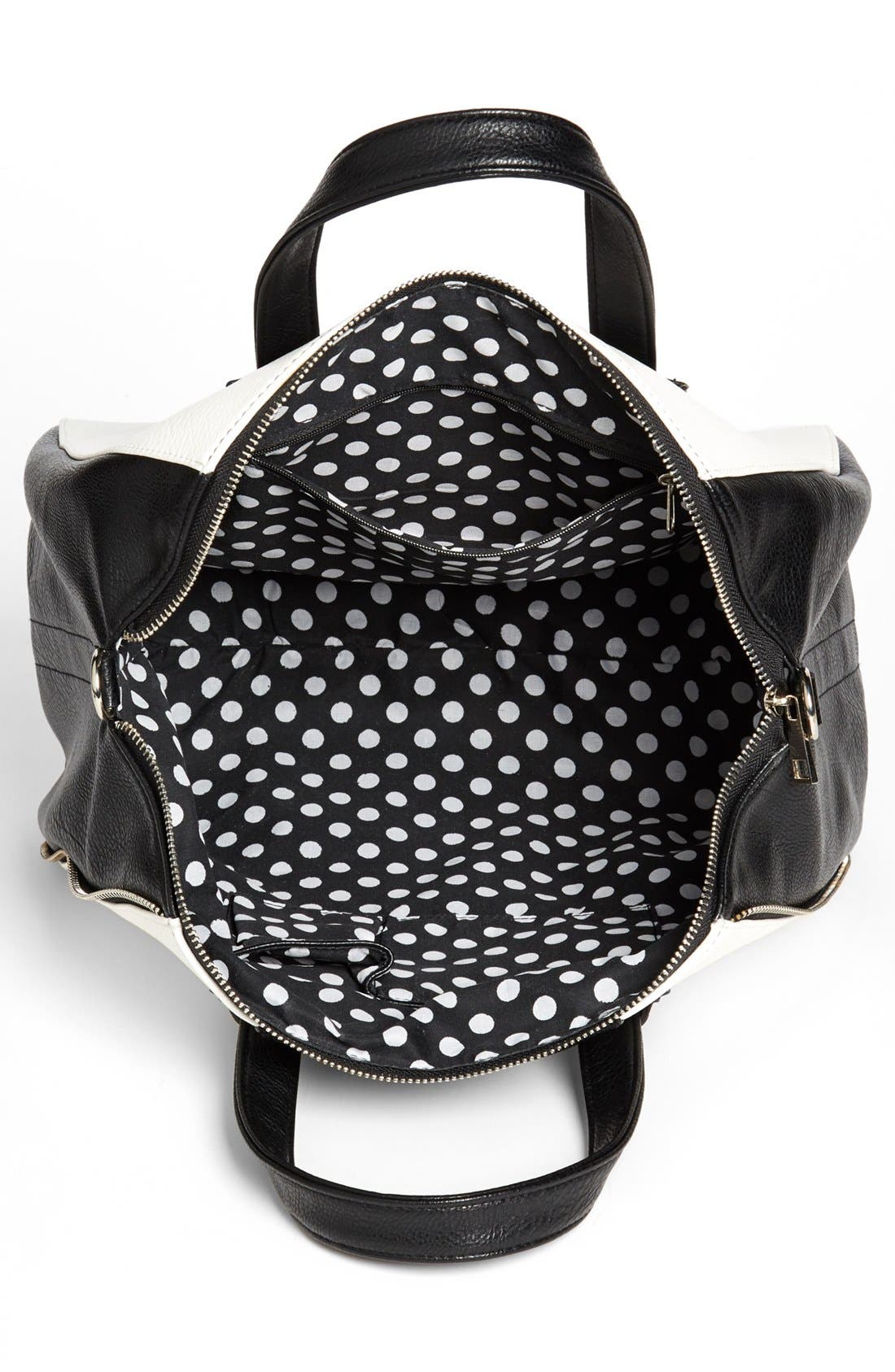 Two-Tone Satchel, Alternate, color, BLACK/ WHITE