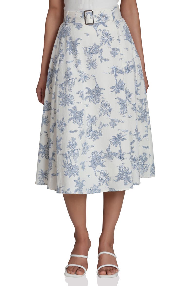 Belted Midi Skirt, Main, color, VACATION TOILE