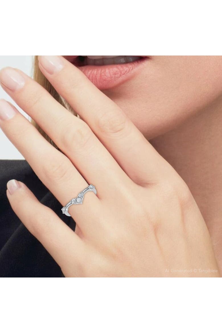 1/4Ct Diamond Diamond Guard Wedding Stack Ring 14k Gold or Platinum Lab Grown, Alternate, color, 14k White Gold