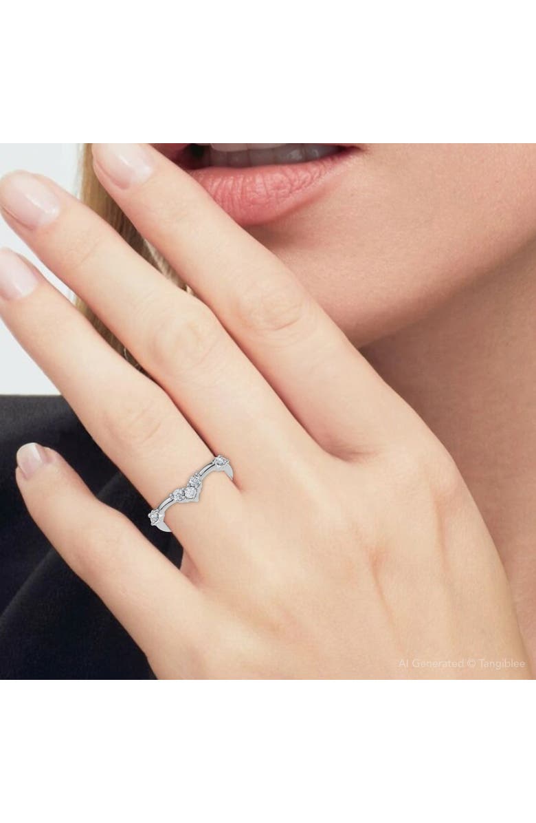 Bliss Diamond 1/4Ct Diamond Diamond Guard Wedding Stack Ring 14k Gold or Platinum Lab Grown, Alternate, color, 14K White Gold