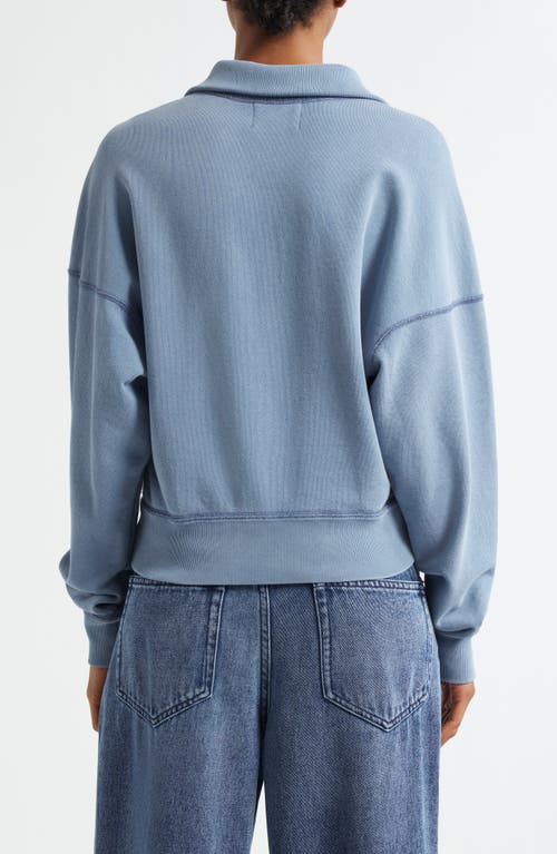 Isabel Marant Étoile Ross Half Zip Cotton Sweatshirt In Blue