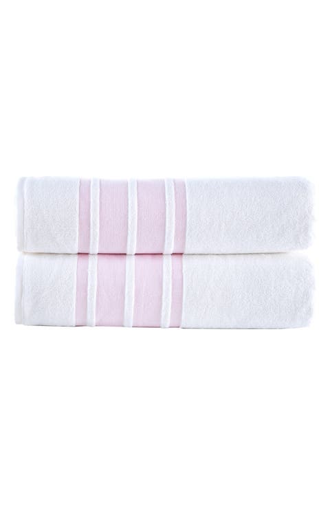 Contrast Boarder 2-Piece Towel Set