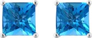EFFY 14K White Gold Square Blue Topaz Earrings