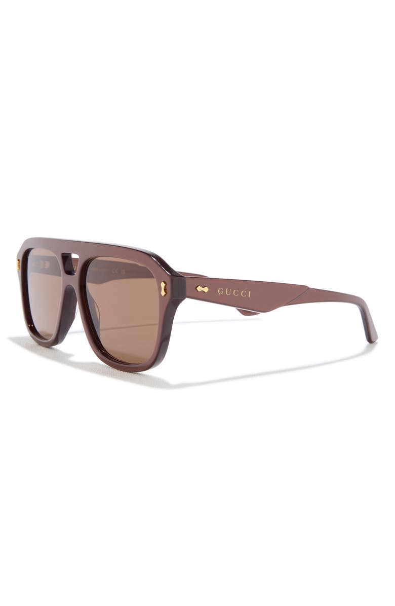 Gucci 57mm Pilot Sunglasses, Alternate, color, 