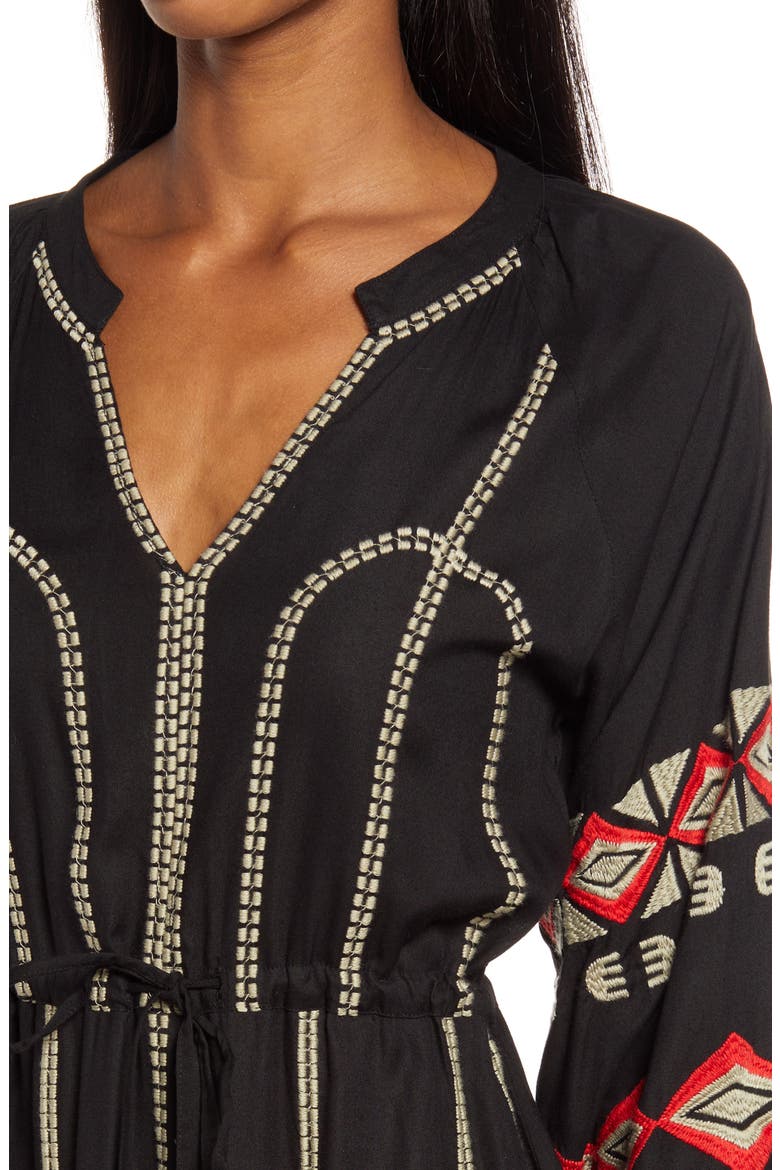 Bryant Embroidered Long Sleeve Dress, Alternate, color, BLACK