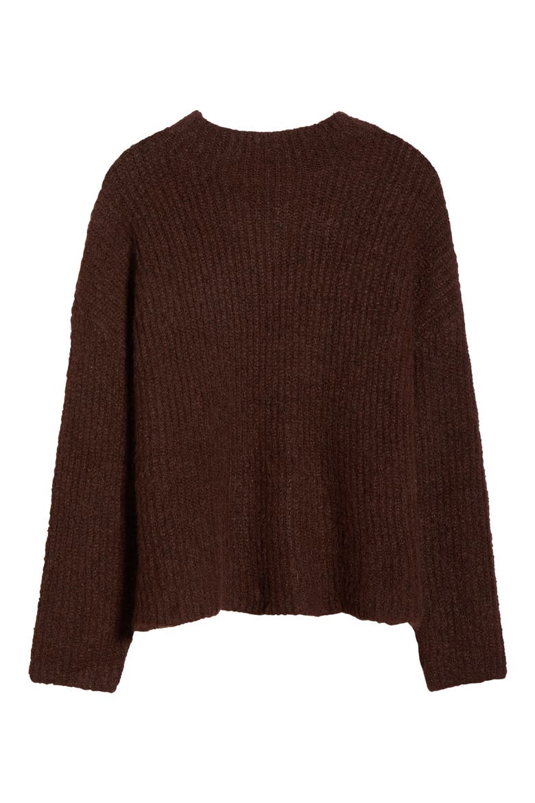 Mock Neck Sweater, Alternate, color, CHOCOLATE