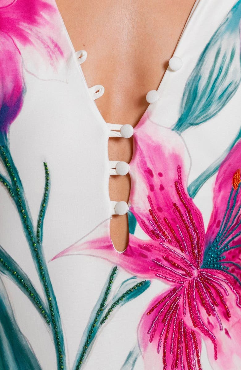 Cosita Linda Plunge Latin Fit One-Piece Swimsuit, Alternate, color,