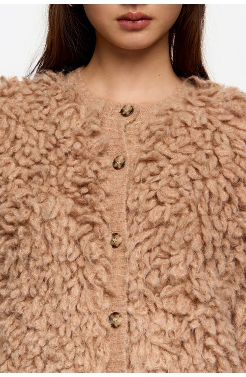 Bimba Y Lola Short Alpaca Cardigan In Brown