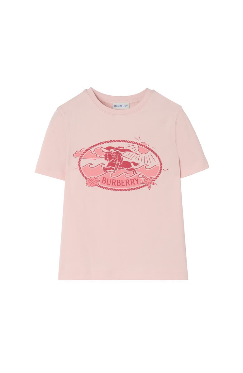 Burberry Knight Stamp Cotton T-shirt, Main, color, Mallow Pink