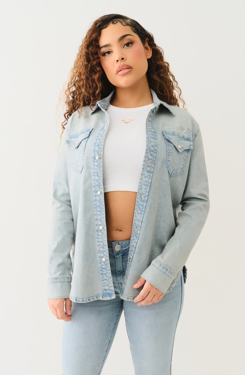 True Religion Georgia Denim Button-Up Shirt, Alternate, color, 