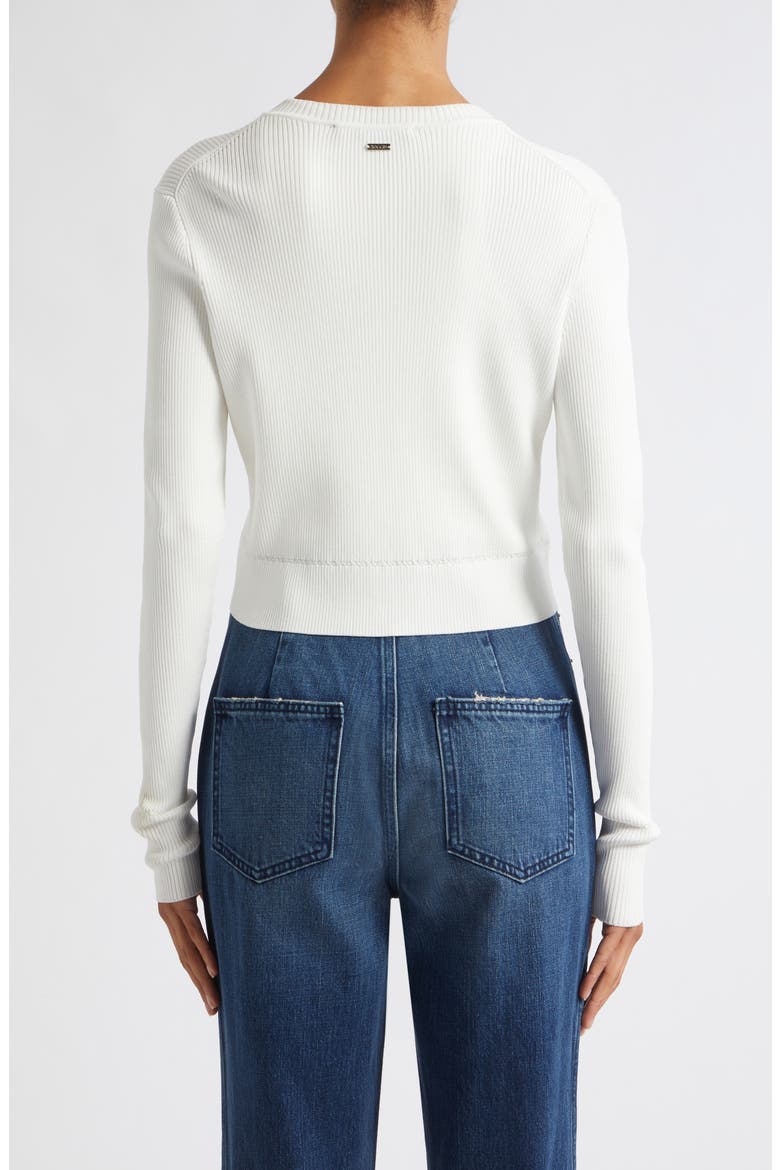 Zoe Crop Fitted Cardigan, Alternate, color, OPTIC