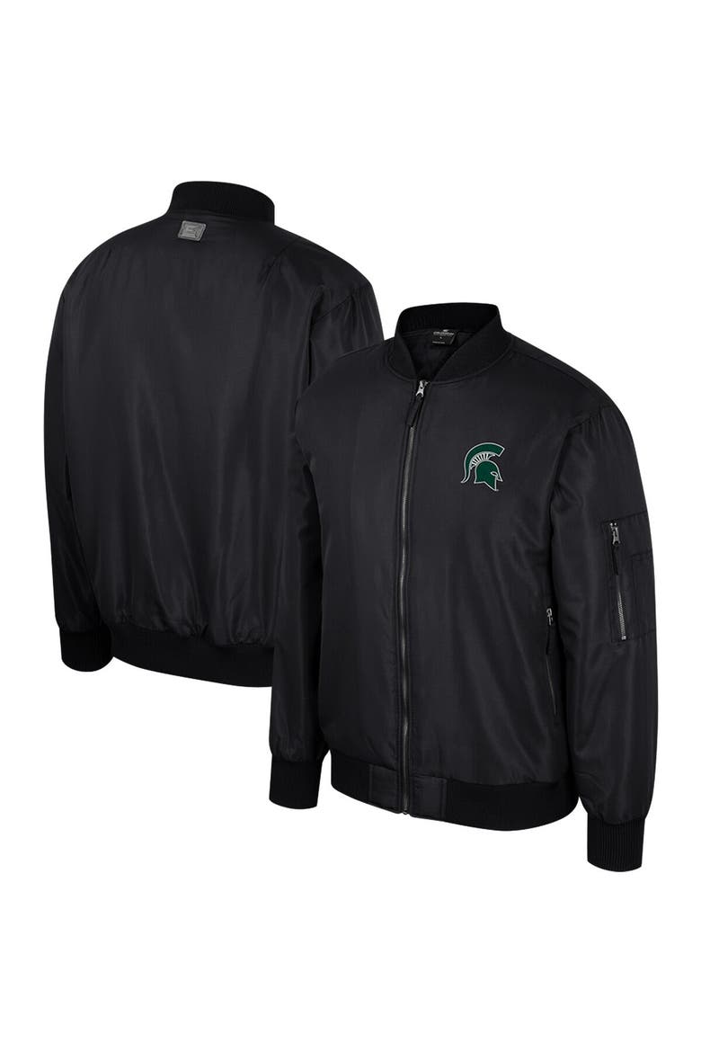 Men's Colosseum  Black Michigan State Spartans Full-Zip Bomber Jacket, Alternate, color, Black
