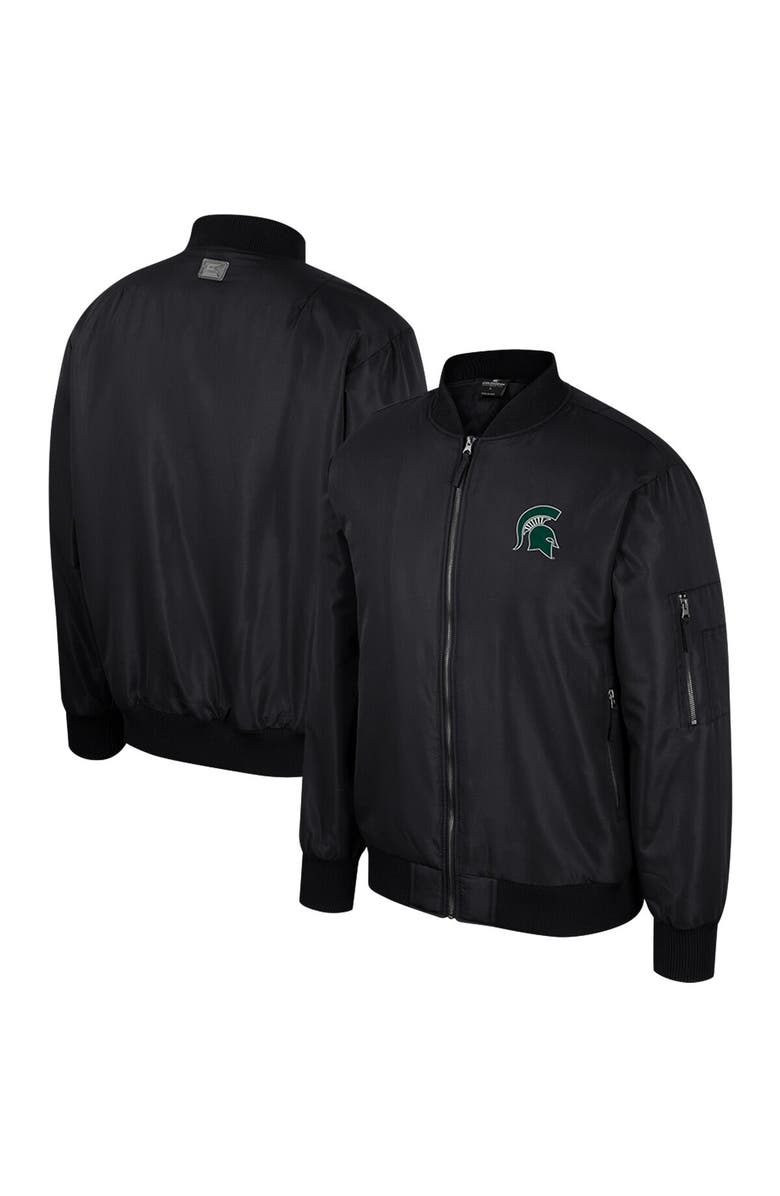 COLOSSEUM Men's Colosseum Black Michigan State Spartans Full-Zip Bomber Jacket, Alternate, color, Black