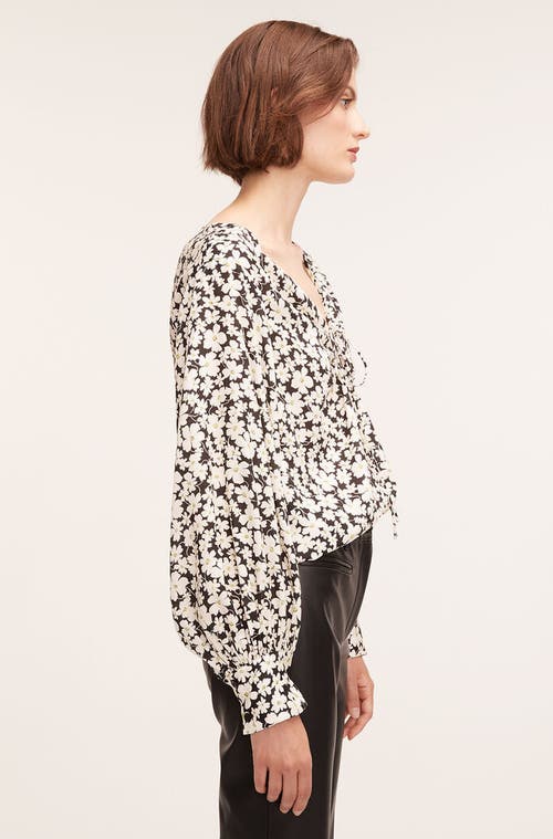 REBECCA TAYLOR REBECCA TAYLOR PAIGE FLEUR DRAWSTRING LONG SLEEVE BLOUSE