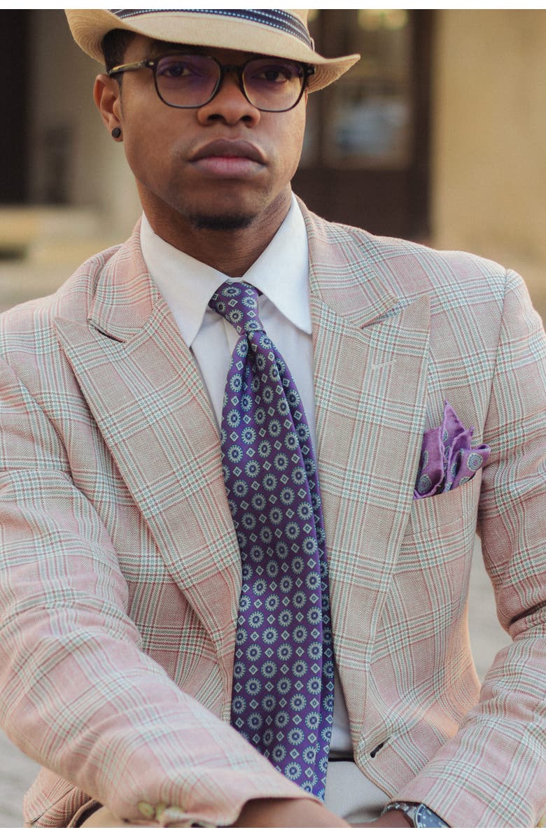 Elizabetta Ercole - Silk Jacquard Tie for Men, Alternate, color, Purple