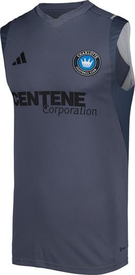 Men's adidas Gray Charlotte FC 2023 On-Field Sleeveless Training Jersey