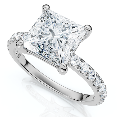 Bliss Diamond Certified 2 1/3ct Princess Cut Diamond Engagement Ring 14k Gold Or Pt Lab Grown