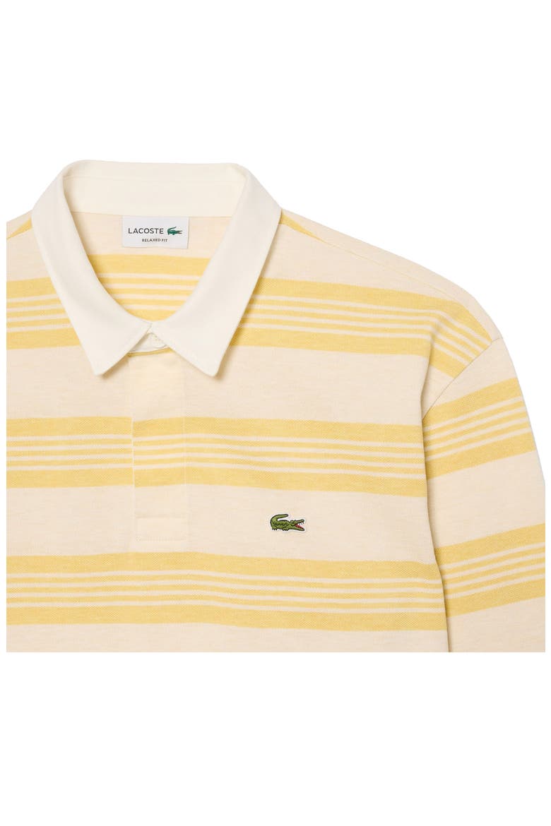 Stripe Long Sleeve Rugby Polo, Alternate, color, JAUNE CHINE/ CANDLE CHINE