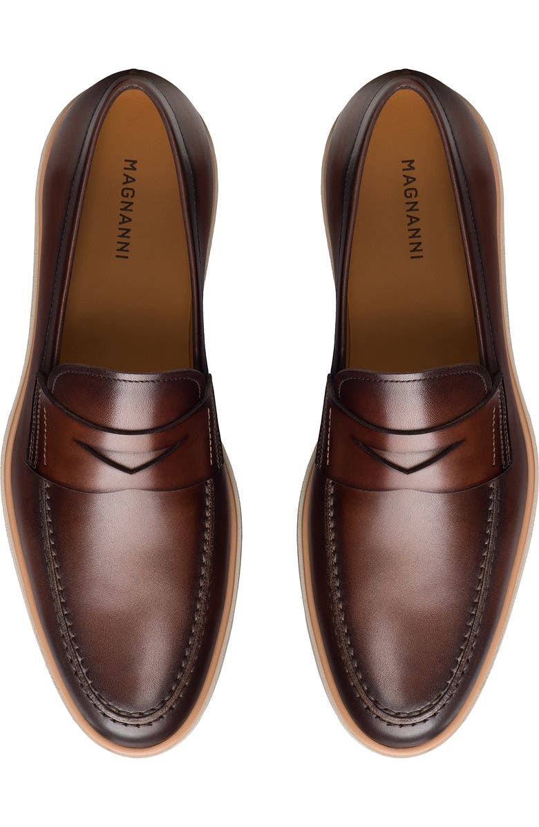 Magnanni Lalo II Penny Loafer, Alternate, color, Brown