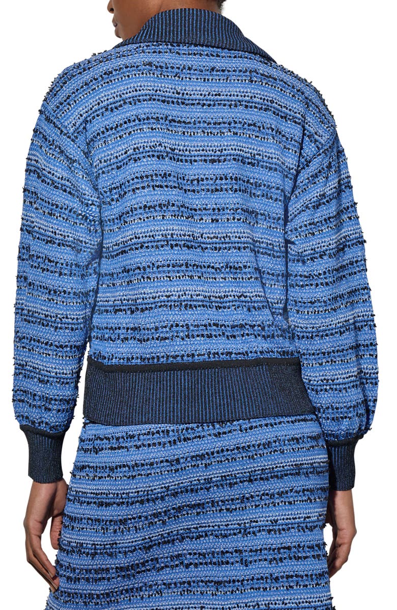 Ming Wang Eyelash Tweed Bomber Jacket, Alternate, color, 