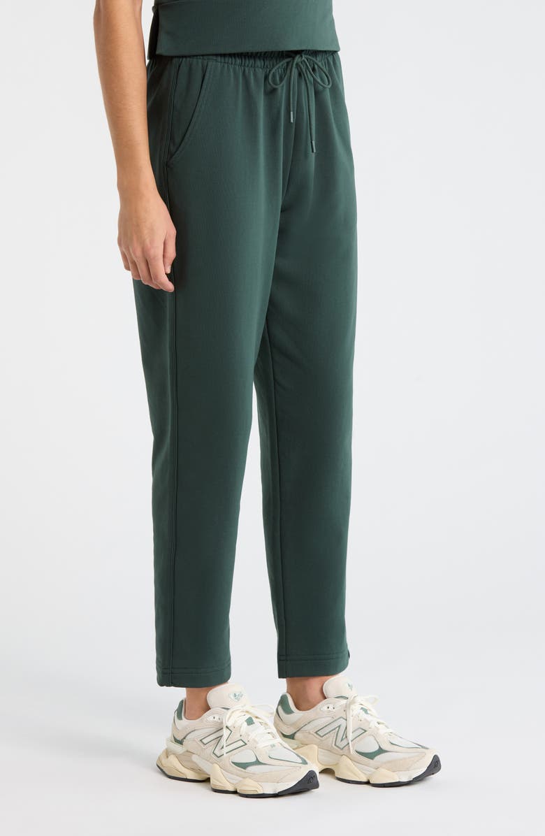 Zella Tempo Terry Ankle Pants, Alternate, color, Green Timber