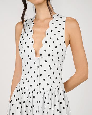 Button Front Scallop Dress