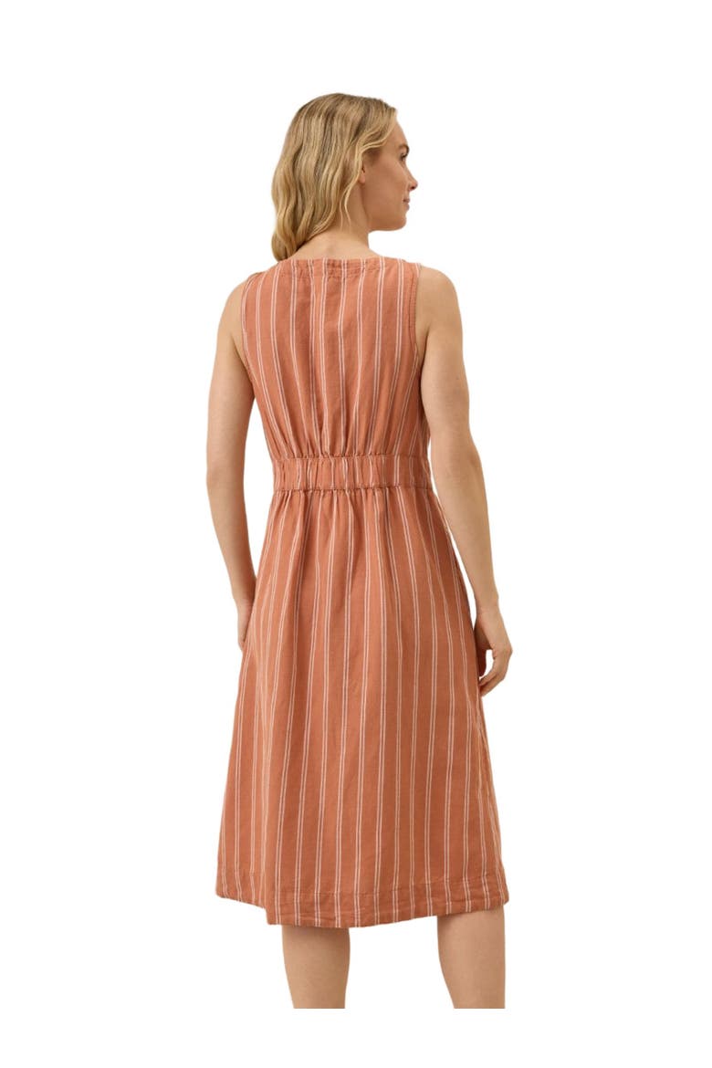 Canopy Linen Blend Button-Front Dress Made with Organic Cotton, Alternate, color, Hermosa Stripe
